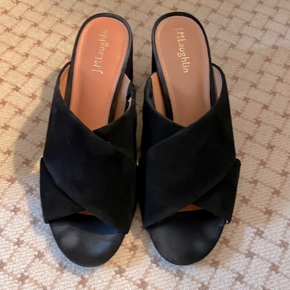 J. McLaughlin Black Suede Sandals